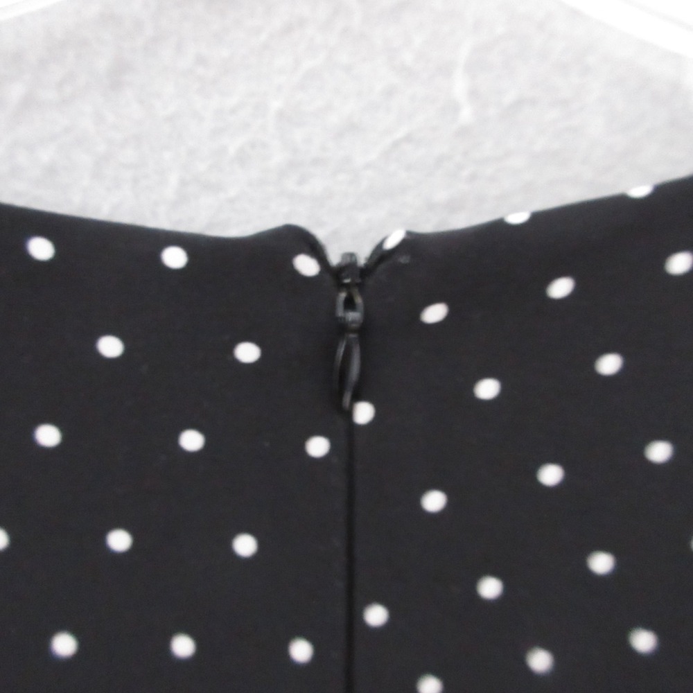 Lauren Ralph Lauren Dress 10 Black Polka Dot A Line Fit Flare Belted‎ Timeless - Picture 10 of 11